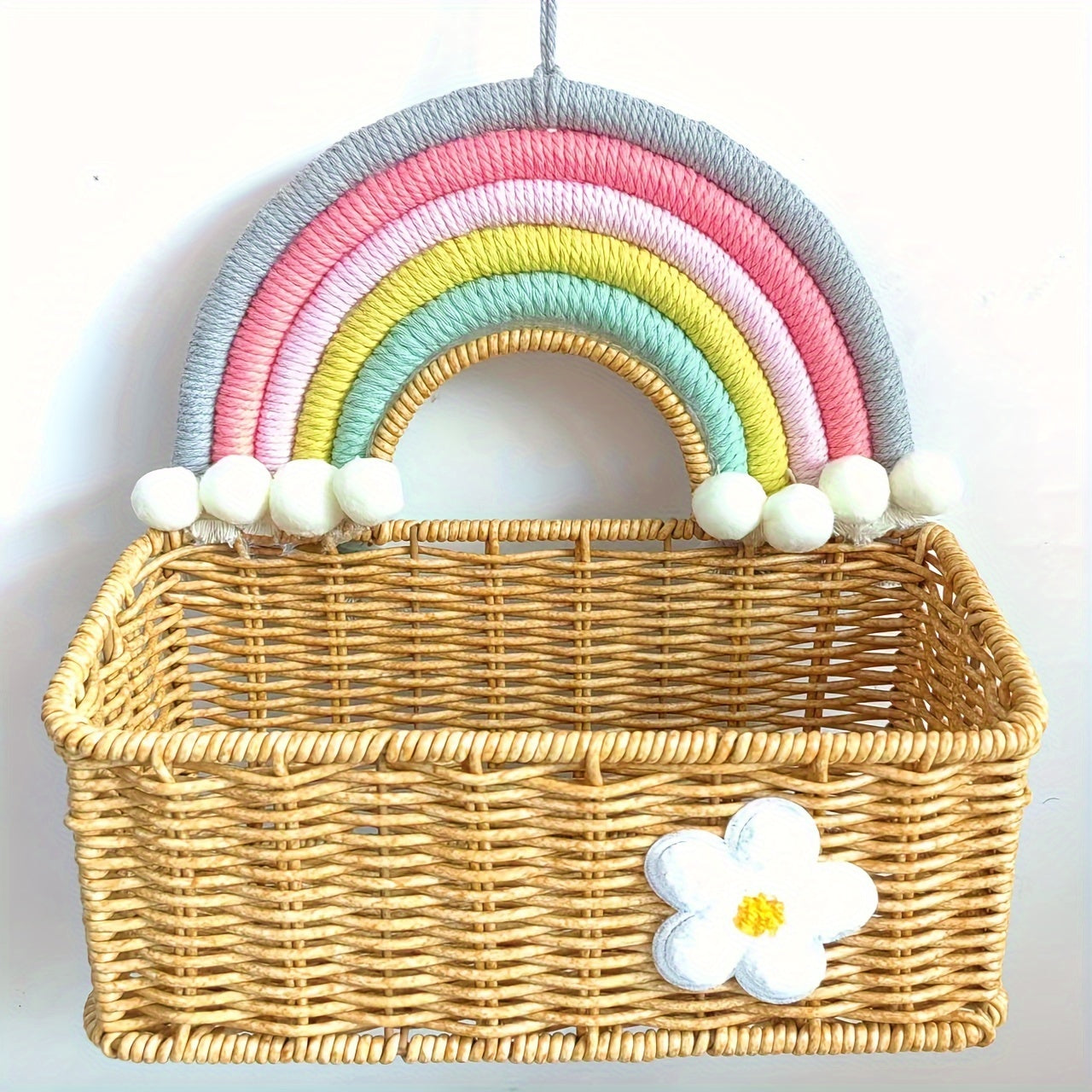Rainbow Bamboo Basket for Snacks Cosmetics Keepsakes