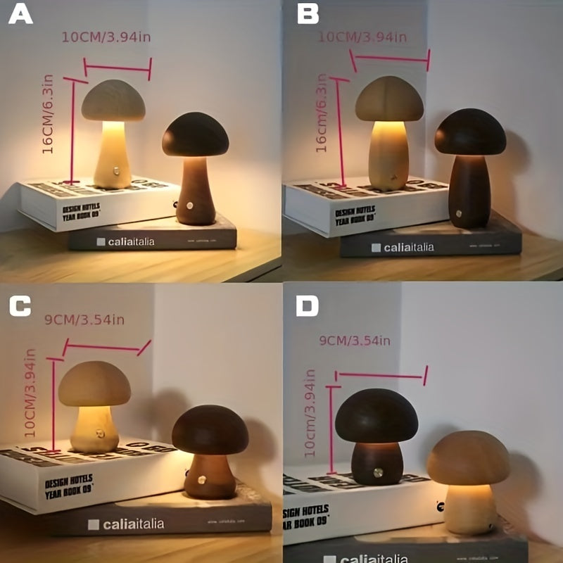 Dimmable LED Mushroom Table Lamp for Bedroom Home Decor Bedside Light