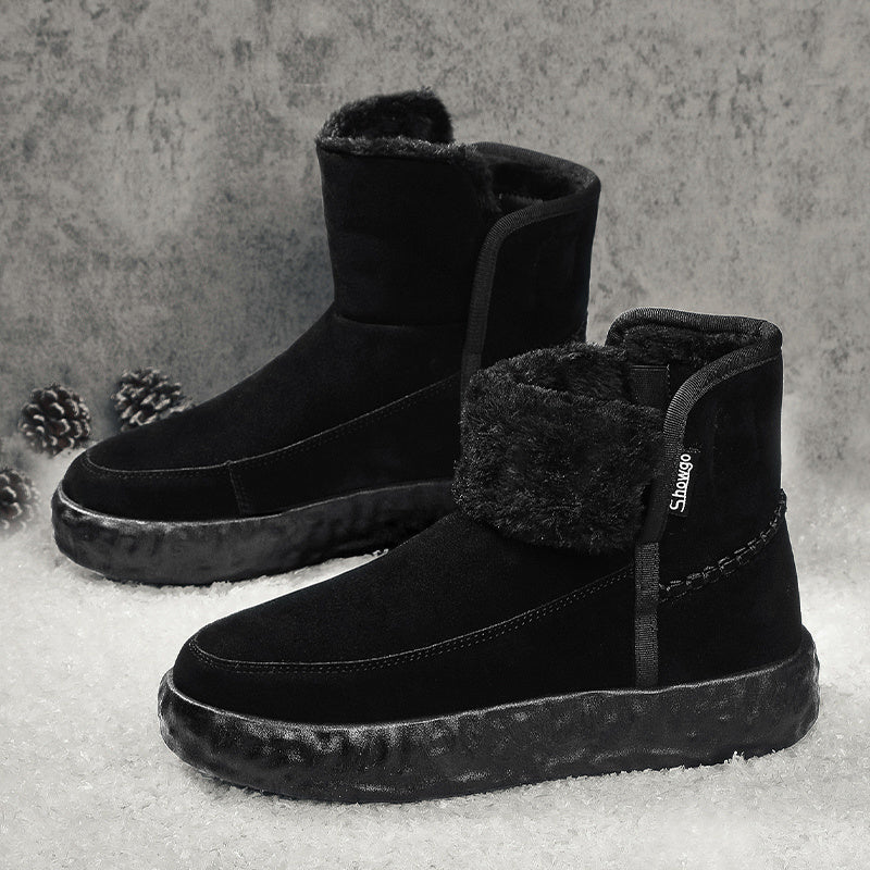 Women's Winter Slip-On Boots with Faux Fur Traction Cold Weather Snow