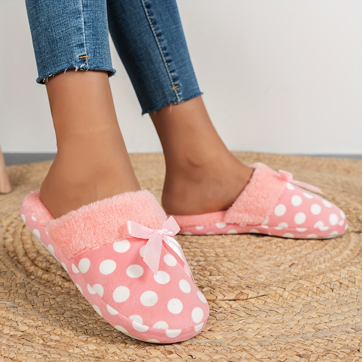 Women’s Butterfly Pattern Warm Indoor Anti-Slip Couple Slippers with Thick Sole