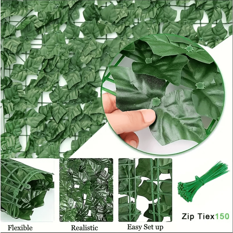 Искусственная плющевый экран для уединения рулон 49,78 см x 100 см для улицы, сада, двора, домашнего декора