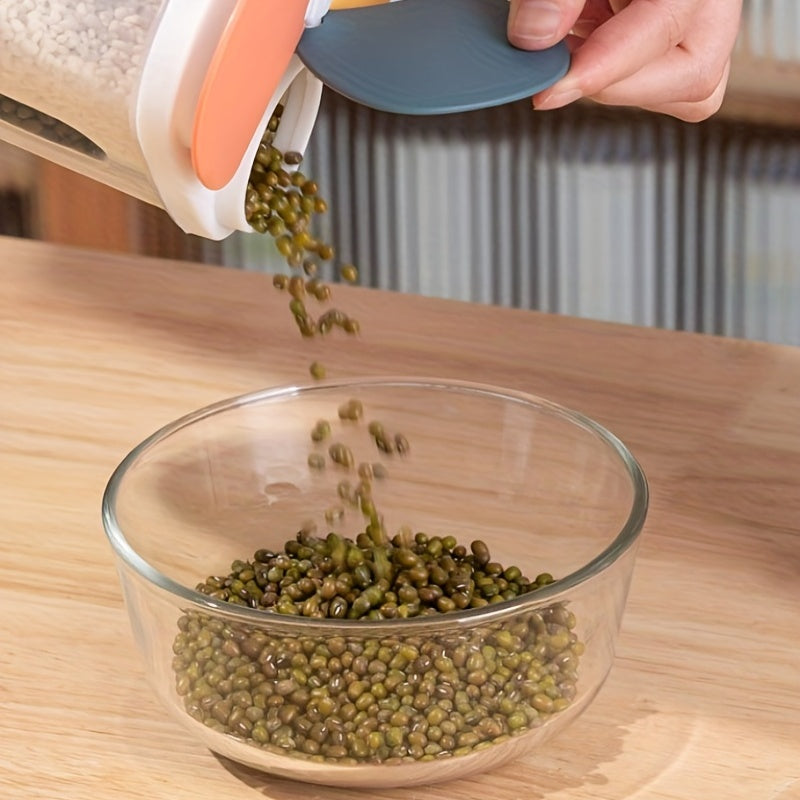 Juego de 4 recipientes de almacenamiento de alimentos a prueba de aire, cuadrados y transparentes con tapas para cereal, arroz y pasta