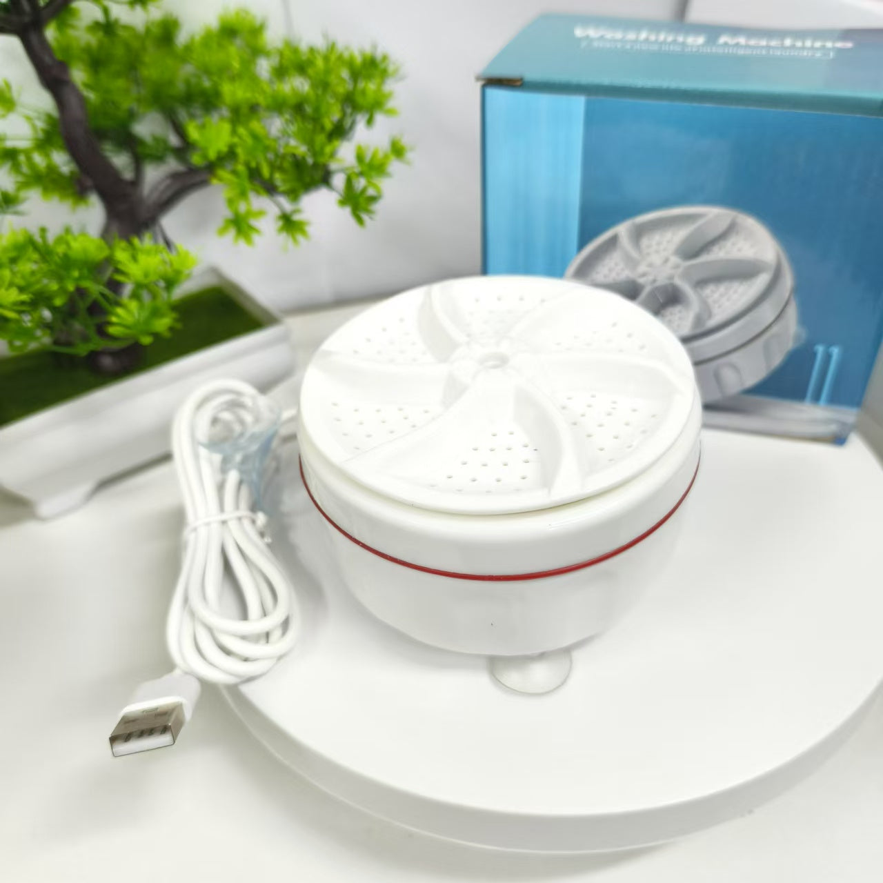 Portativ mini kir yuvish mashinasi, paypoq va ichki kiyimlar uchun, yig‘iladigan, kompakt, oq va qizil