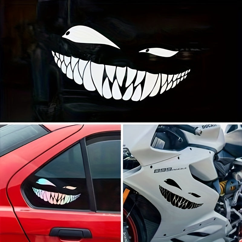 Funny Cross-eyed Evil Smile Car Sticker Waterproof Vinyl Decal