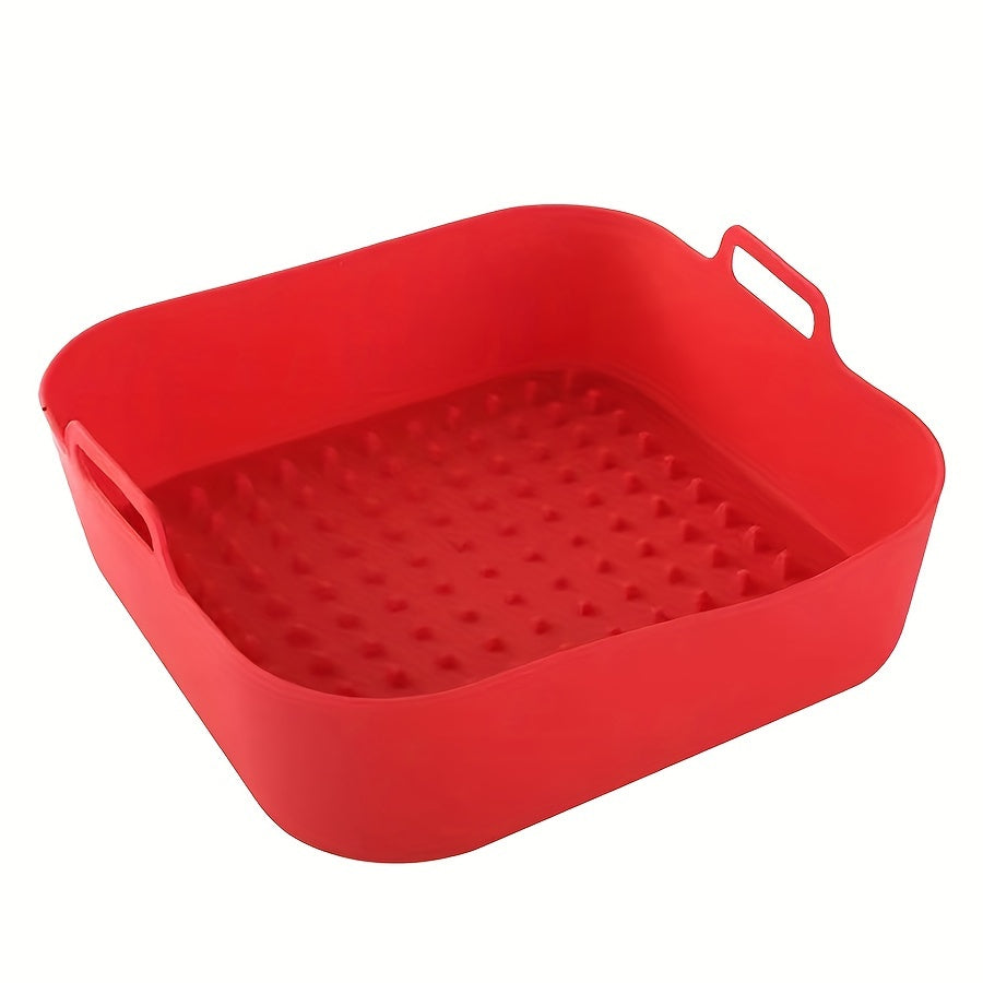 Square Silicone Air Fryer Basket Reusable Non-Stick Kitchen Accessory