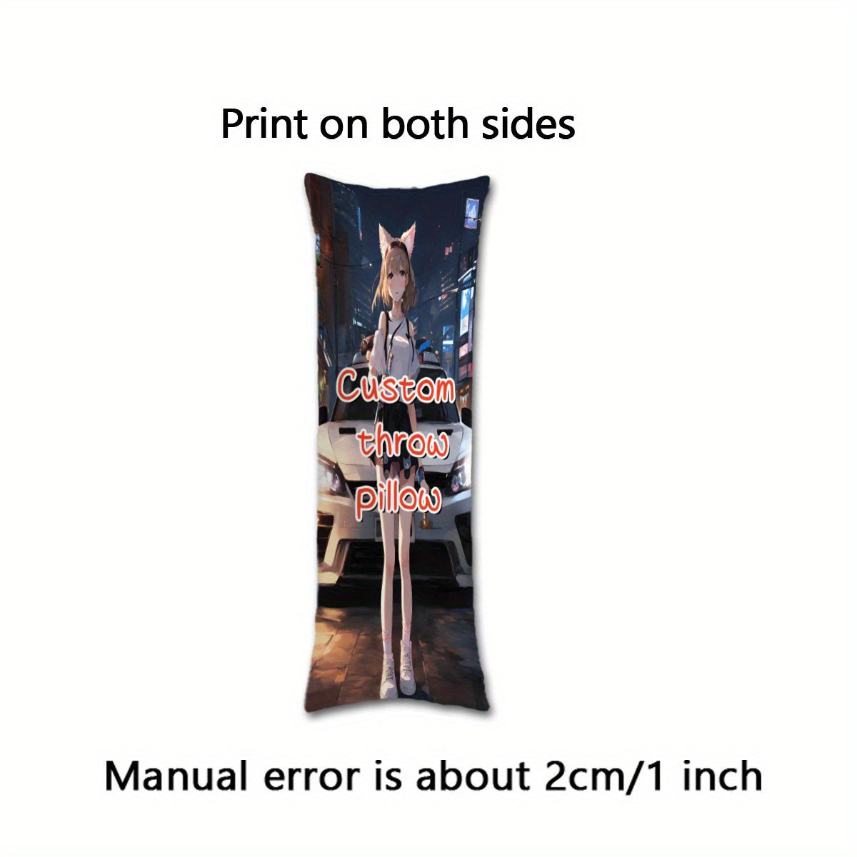 Personalized Long Body Pillowcase with Custom Photo Design Soft Plush Fabric Double-Sided Bedroom Decor