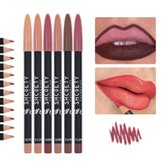 Women Matte Lip Liner Waterproof Long-Lasting 12 Colors Non-Fading Non-Stick Cup