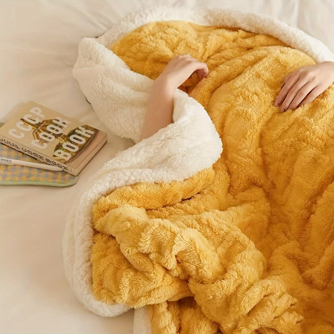 Manta de felpa de tafeta ultra suave amarilla para sofá, cama, viaje y calor
