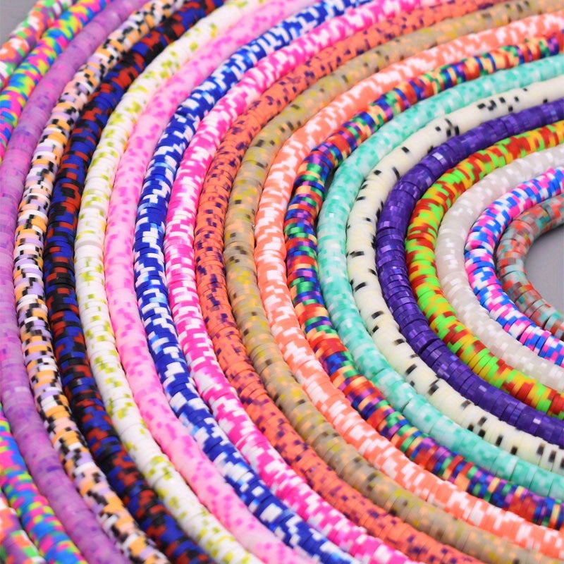 4800 Pieces of Handmade Polymer Clay Beads 12 Strands 6x1mm for Jewelry Making