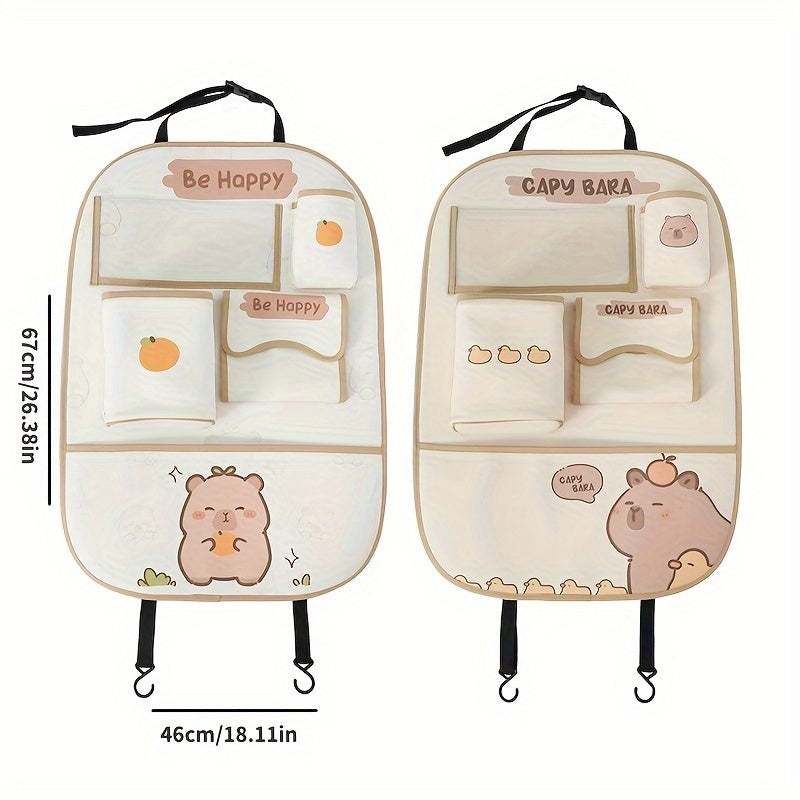 Bolalar uchun PU charm avtomobil o'rindigi tashkilotchisi, tishli tutqich va axlat qutisi bilan