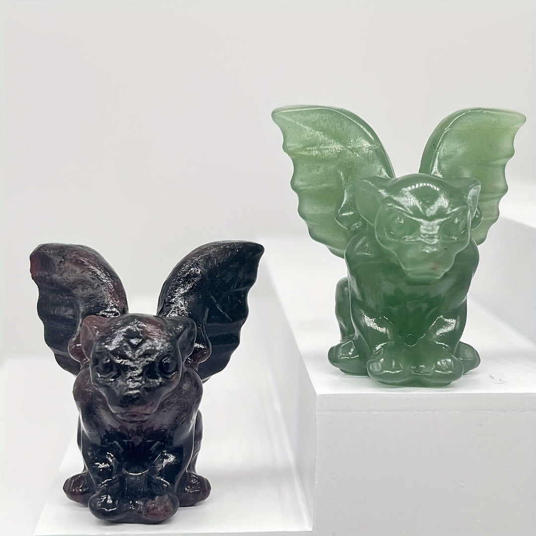 Uy bezaklari va ofis stol aksessuarlari uchun tabiiy kristall gargoyle haykali