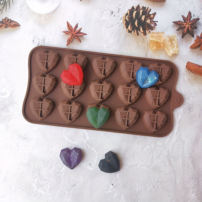 Silicone Heart-Shaped Chocolate Mold for Valentine's Day Baking and Cakes
