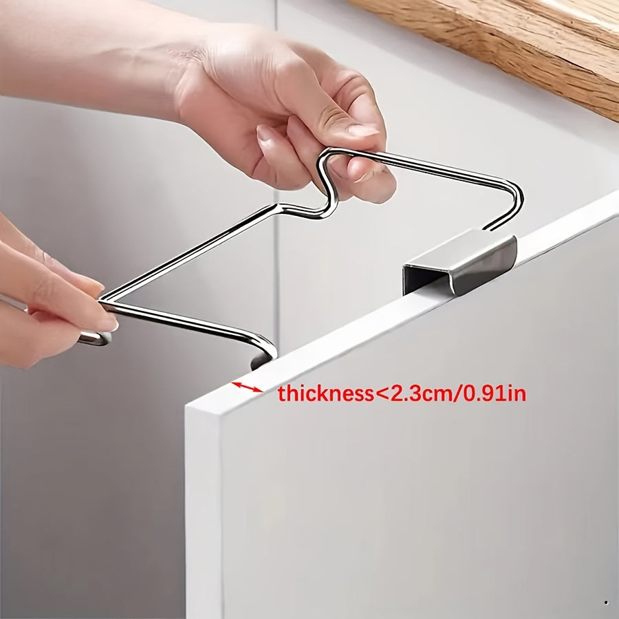 Stainless Steel Bag Holder Organizer for Cabinet Door, Hanging Plastic Storage Rack