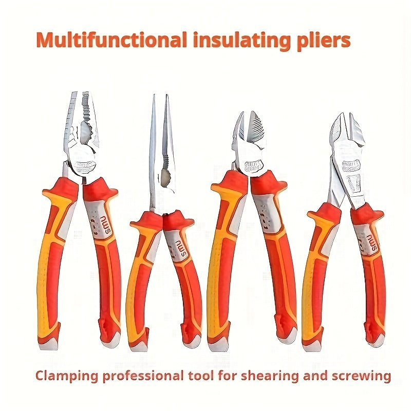 Клещи электрика с режущим сечением 3 мм, нескользящая рукоятка, хром-ванадиевая сталь