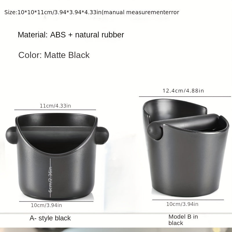 2pcs Espresso Knock Box Set Shock-Absorbent Anti-Slip Coffee Grind Dump Bin