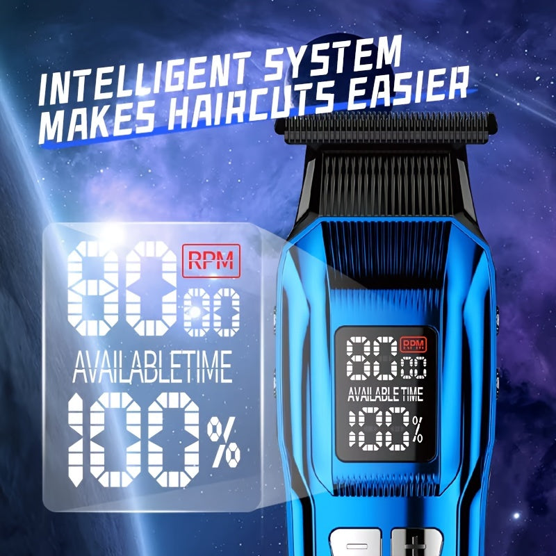 Kit de recortadora de cabello inalámbrica con batería de litio recargable por USB y pantalla digital