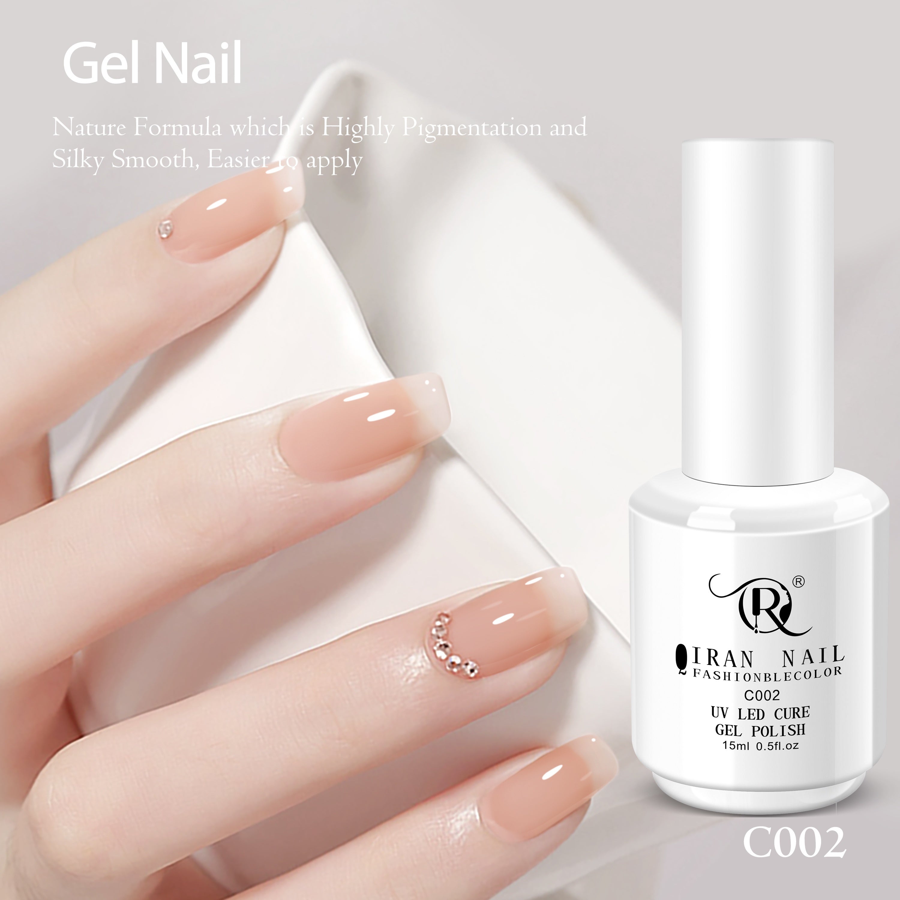15ml Sheer Ice Jelly Gel Nail Polish Nude Pink Ombré Long-Lasting