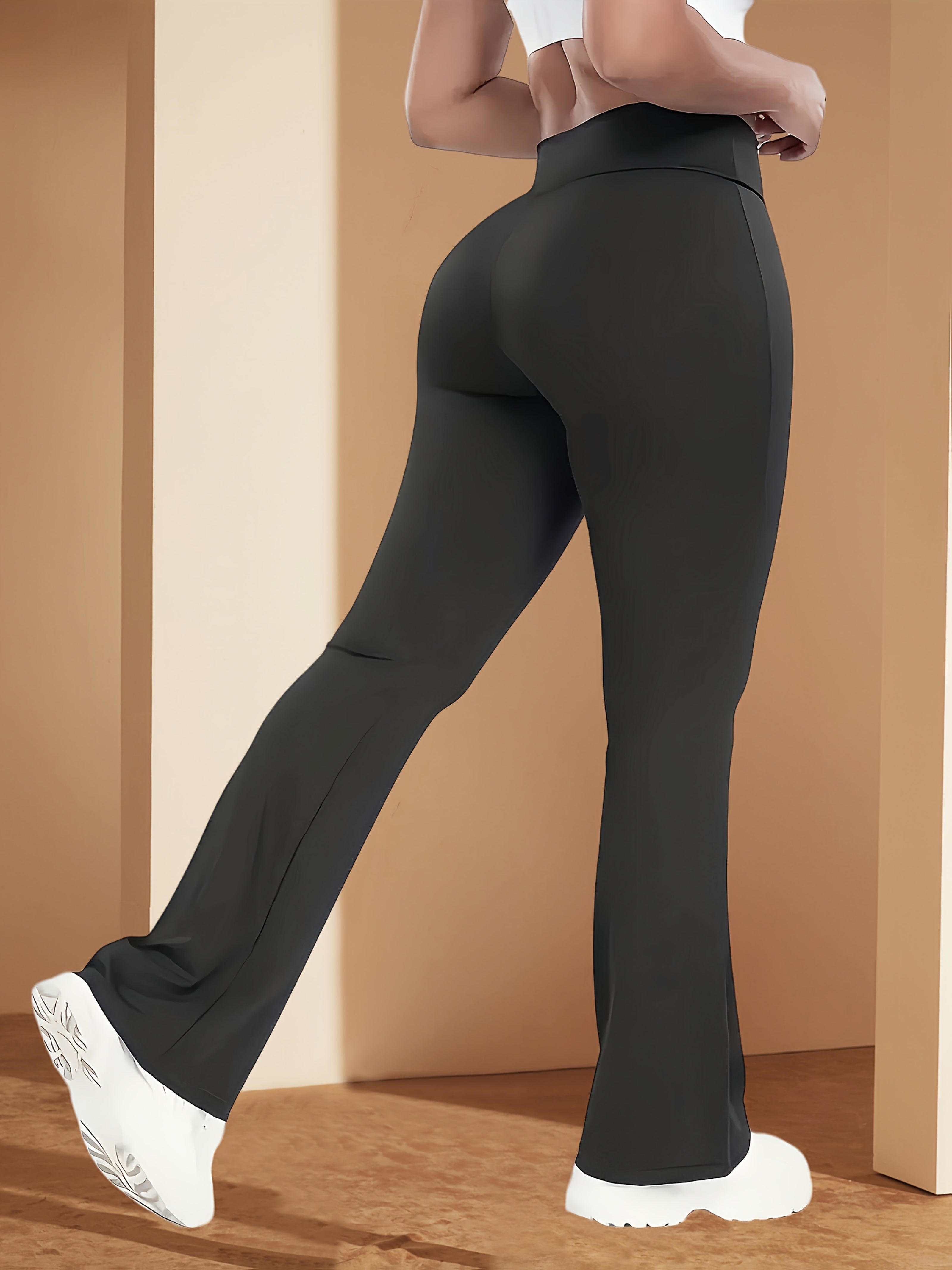 Women's High-Waisted Flared Leggings with Tummy Control and Butt-Lifting for Workout and Training