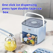Ice Cube Maker With Double Layer Design Large Capacity Easy Press Cover