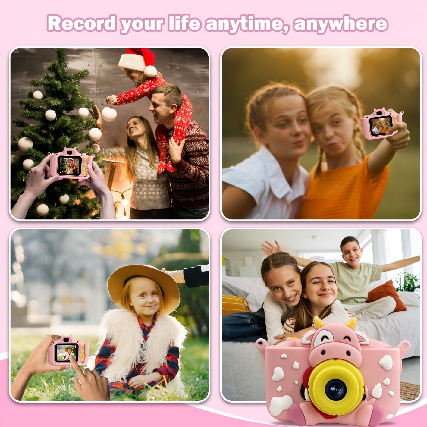 Kids Digital Camera for Ages 3-12 1080P HD Video Time-Lapse 32GB SD Card Included