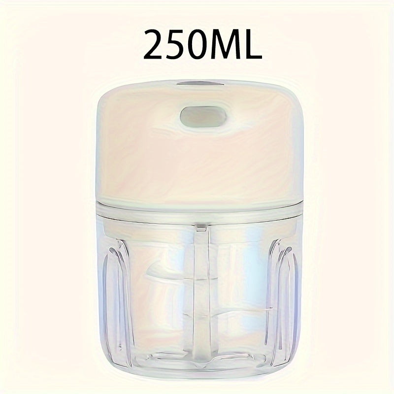 250ml USB qayta tiklanadigan elektr sarimsoq maydalagich, qo'shimchalar va tozalash cho'tkasi bilan