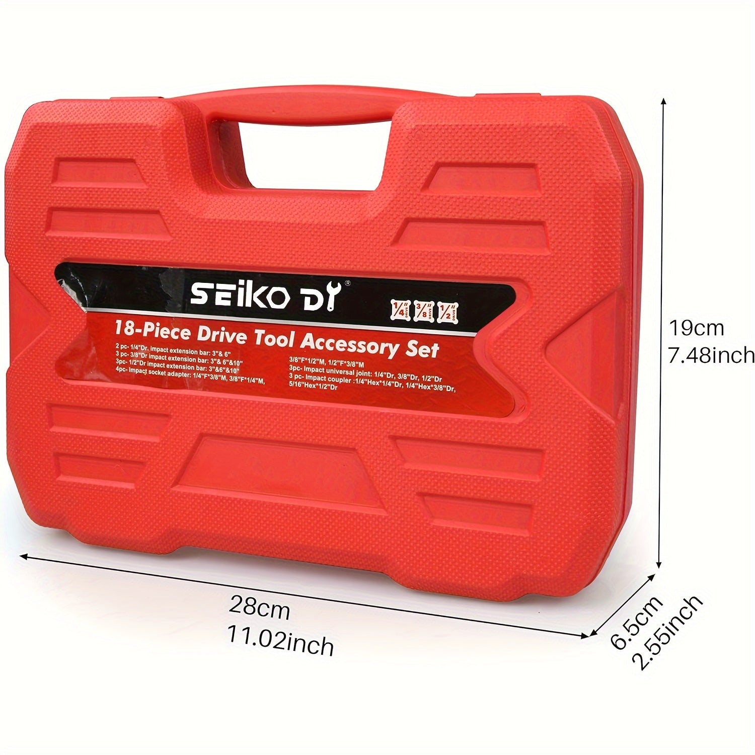 18pcs Drive Tool Accessories Set Universal Socket Adapters and Extensions