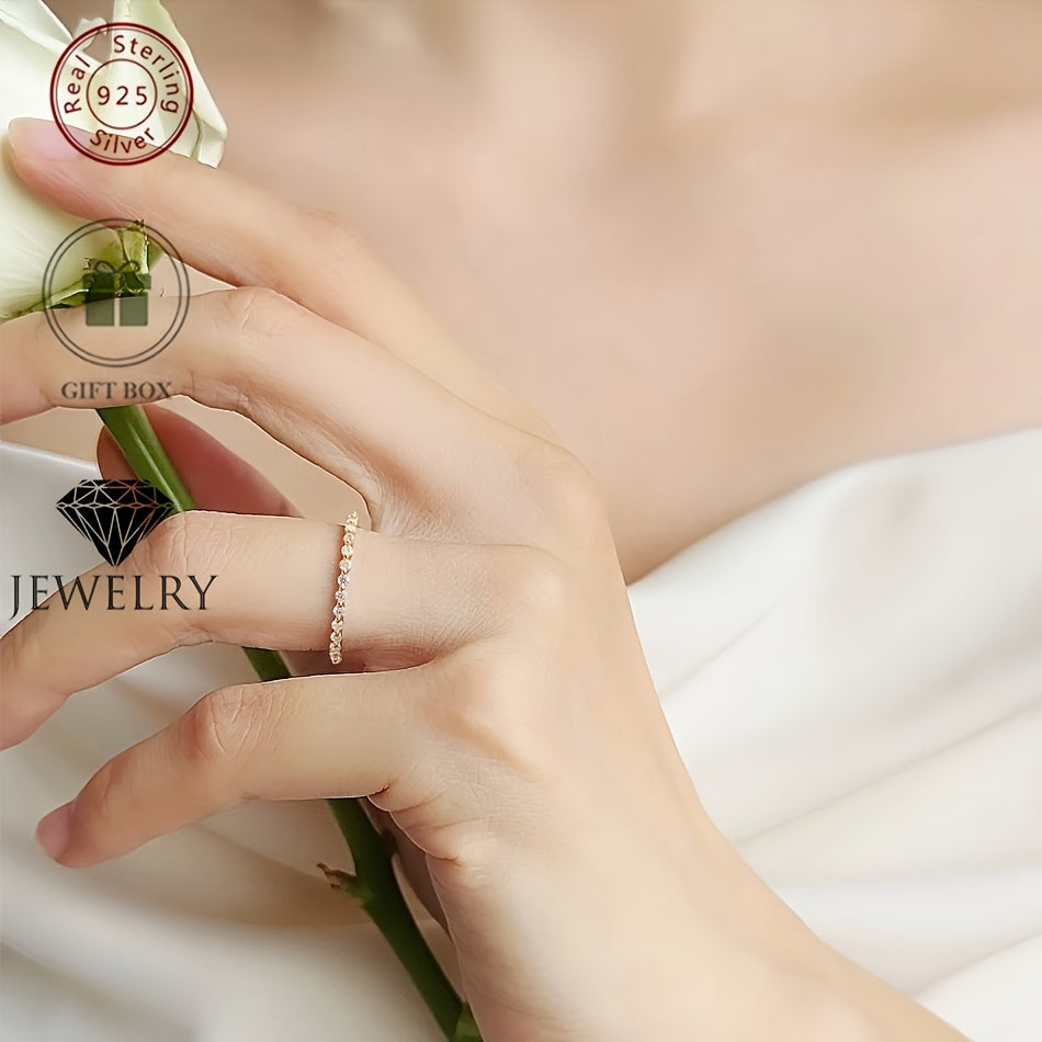 Sterling Silver 0.22CT Moissanite Engagement Ring for Her Wedding Jewelry