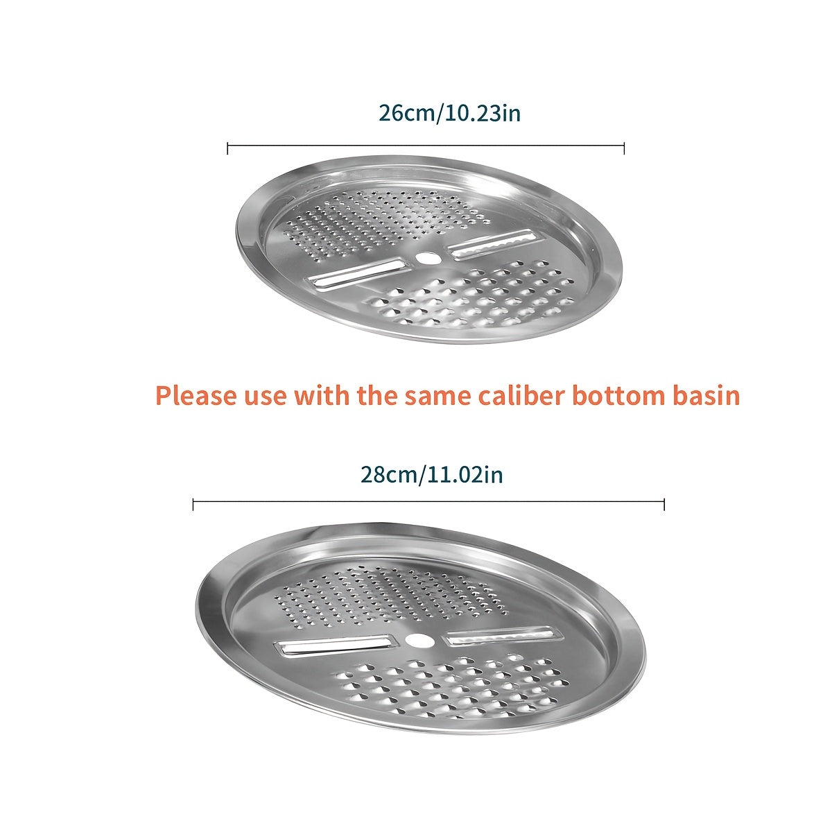 Stainless Steel Vegetable Slicer and Grater for 26-27cm Containers Dishwasher Safe