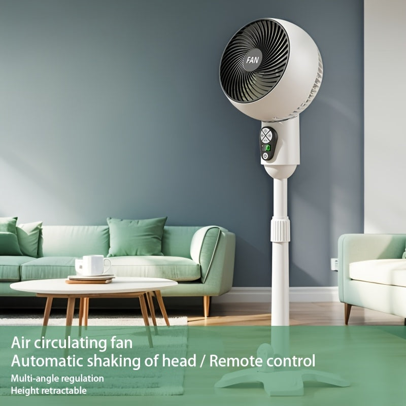 Wide angle oscillating floor fan 10 speed control multi-angle regulation retractable height strong airflow quiet operation