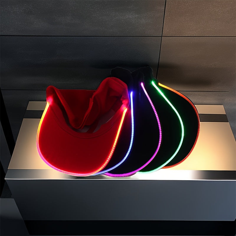 Gorra de béisbol con luz LED para fiestas y eventos. Baterías incluidas
