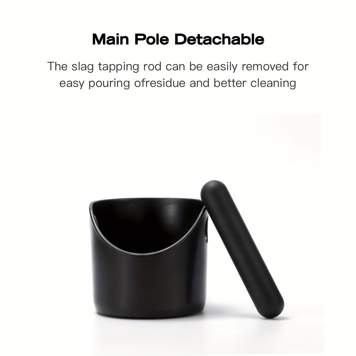 Espresso Knock Box Durable Plastic Coffee Grounds Bin Black Waste Organizer