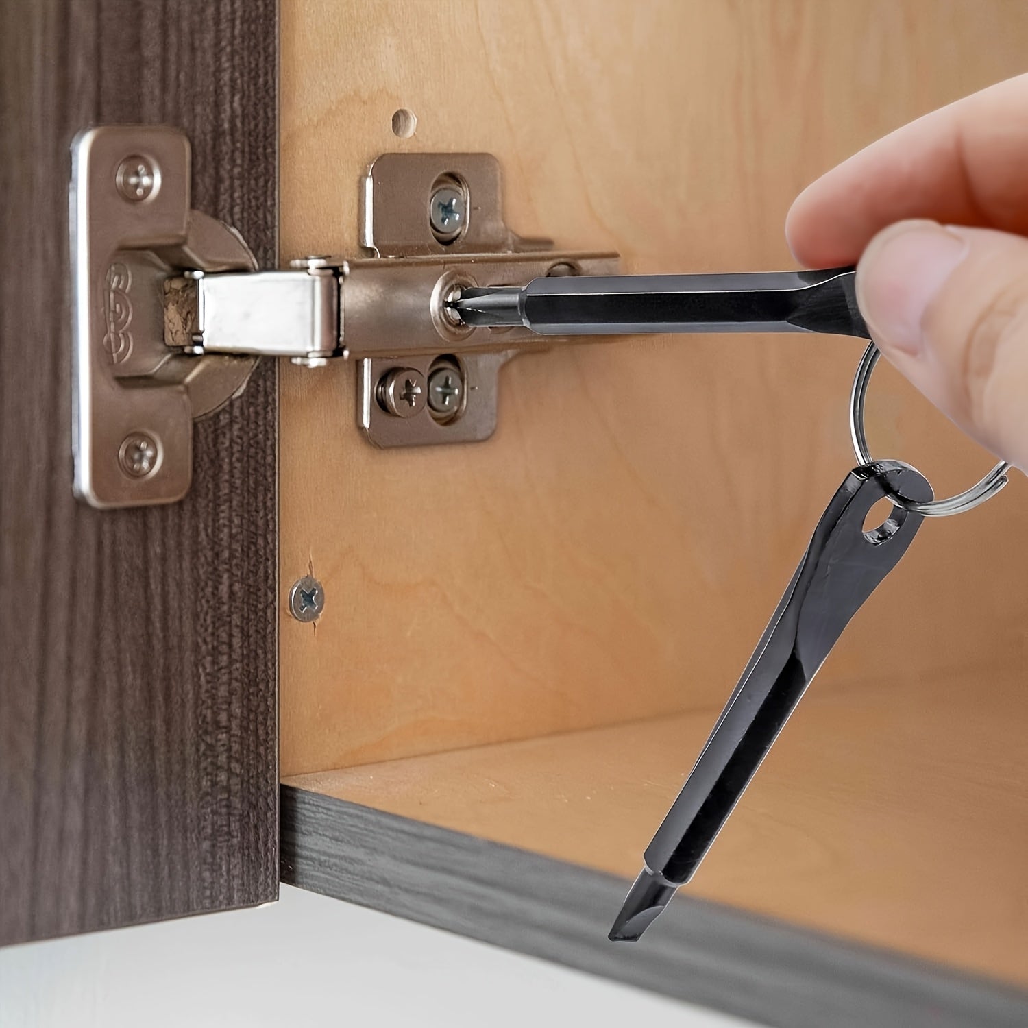 Mini Portable Screwdriver Set with Keychain Adjustable Metal Pocket Tool for Camping Car Bicycle