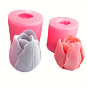 Pink Silicone Tulip Mold for Candle Making and Crafts