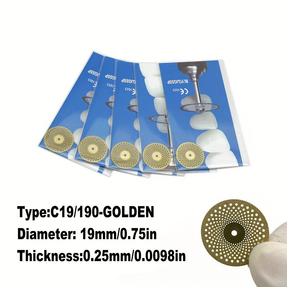 Dental Lab Diamond Discs 19mm 22mm Dual-Sided Polishing and Grinding Discs Gold or Silver