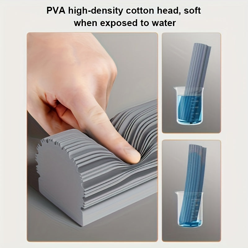 Yarim-Actionli Gubka Mop To'plami, 2 Qayta Ishlatiladigan Bosh bilan Polni Tozalash uchun