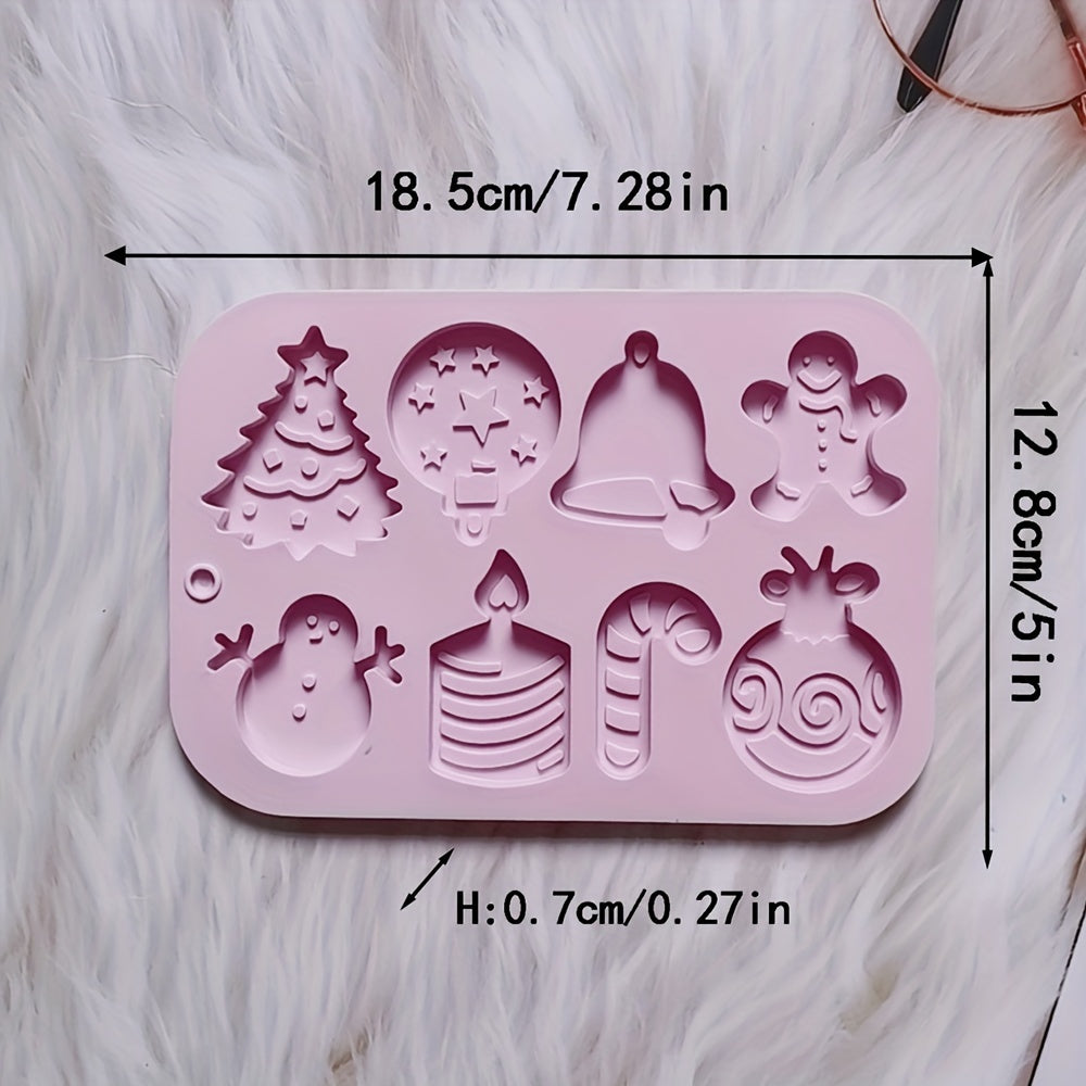 Christmas Silicone Cookie Mold 8 Cavities for Cakes Chocolates Biscuits and Candies
