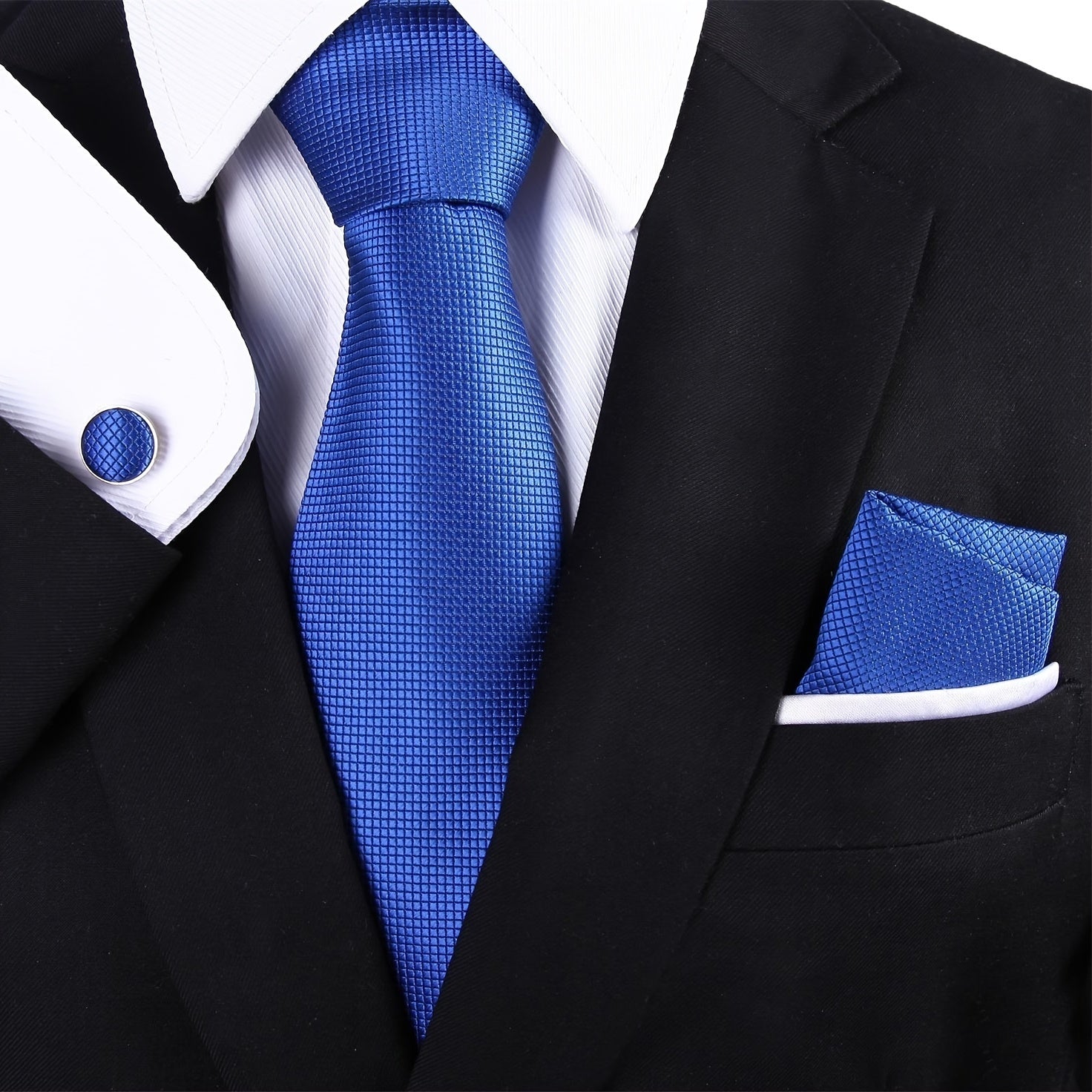 Мужской формальный набор галстуков с карманным платком и запонками для свадеб и деловых встреч