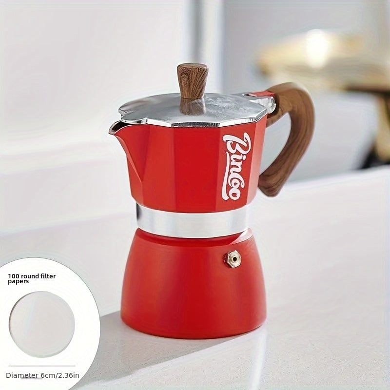 Olla moka italiana para preparar café, aluminio duradero, uso en exteriores
