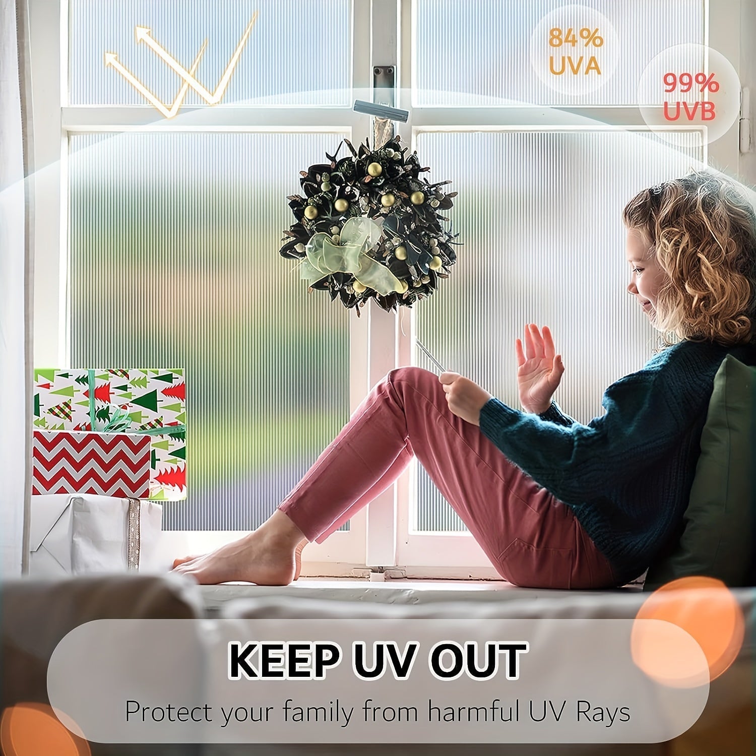 Película de ventana de vidrio esmerilado y estriado, privacidad, decorativa, vinilo 3D para baño, sala de estar, oficina