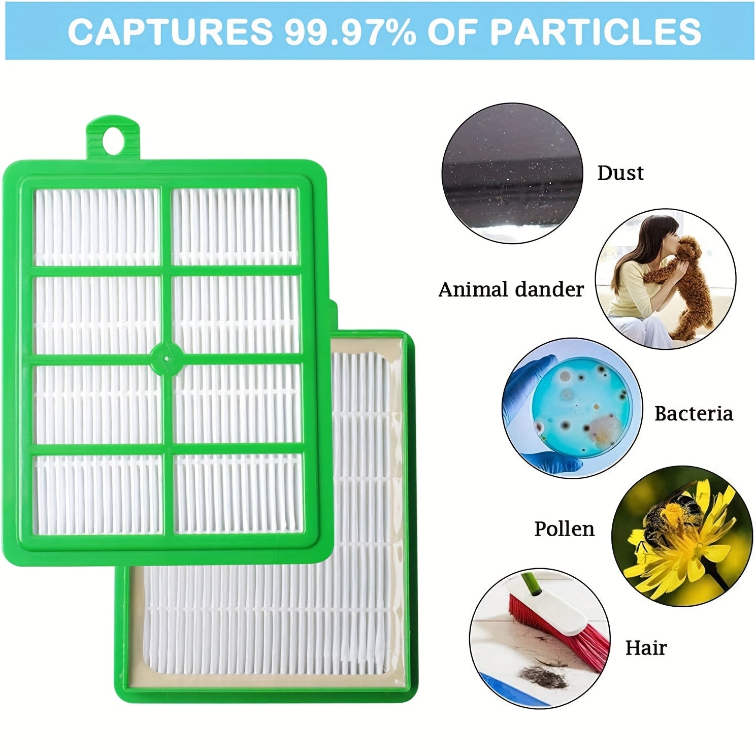 Electrolux Harmony, Oxygen va Aptitude to'g'ri vakuumlaringizning havo tozaligini va ishlashini 3 ta yuqori samarali H12 HEPA filtrlar bilan oshiring. Ushbu filtrlar turli Electrolux modellari bilan mos keladi, o'rnatish va EL012B ni almashtirish oson.