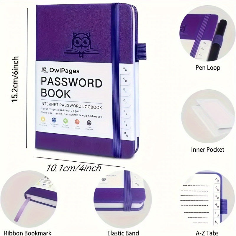 Hardcover Password Book with Alphabetical Tabs for Seniors and Adults
