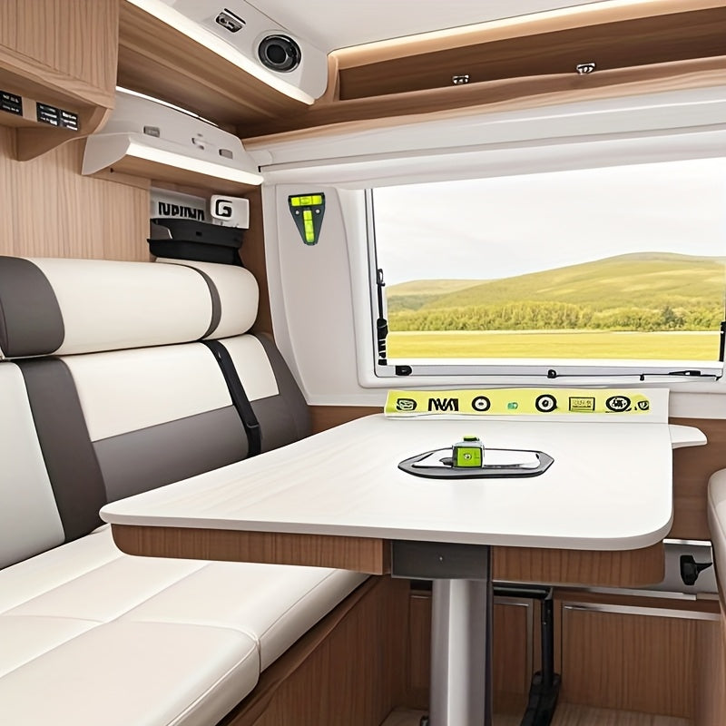 Juego de 4 niveles de burbuja impermeables para autocaravanas, comprobador cruzado, nivelador externo de expansión para camper y remolque