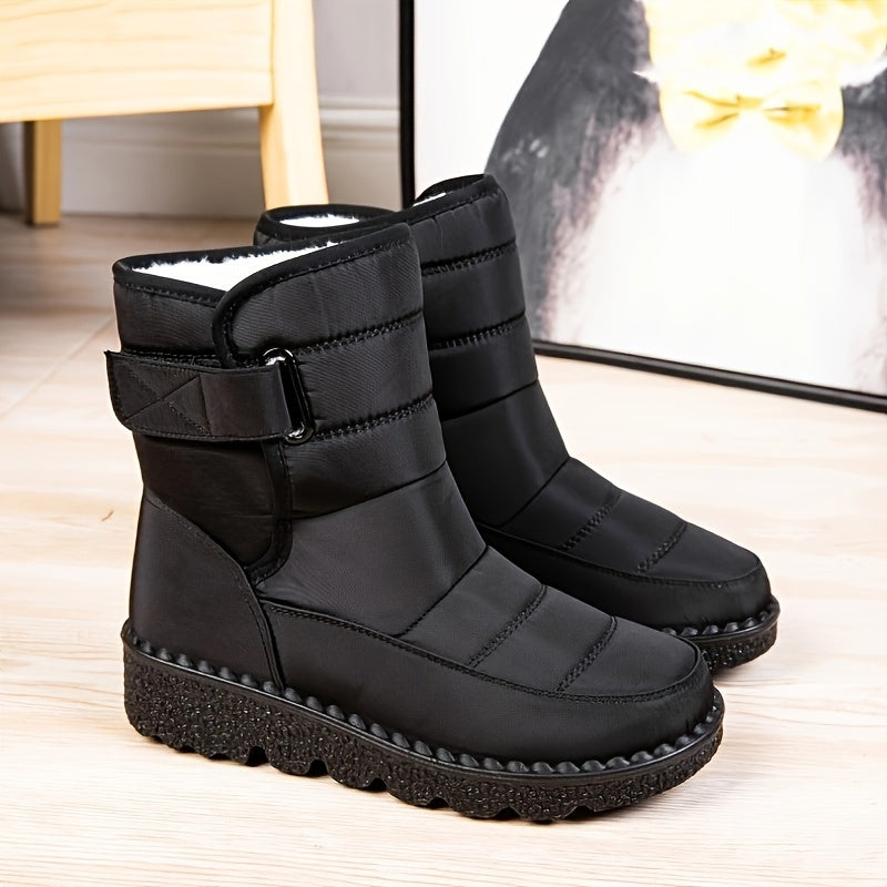 Women's Winter Snow Boots Warm Lined Anti-Slip High-Top Black Cover