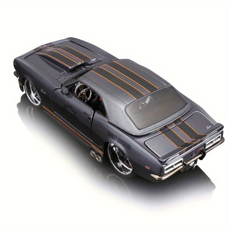 Juguete coleccionable de coche de aleación de zinc gris a escala 1:24 para niños