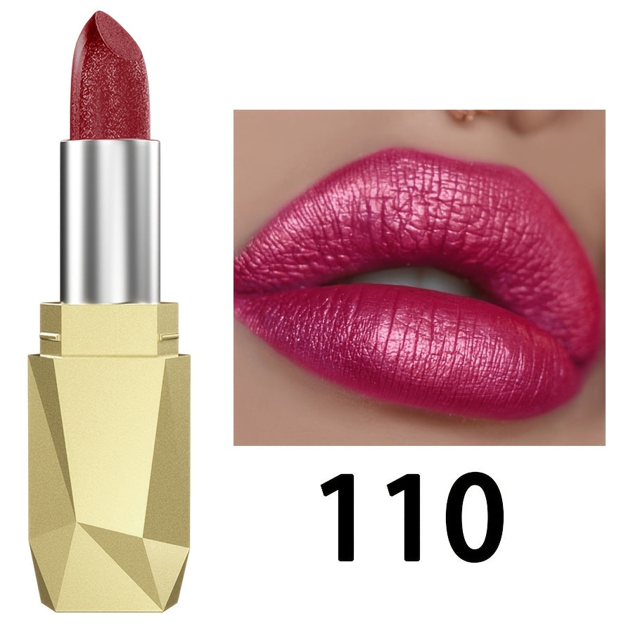 Pintalabios perlescente para mujer, de alta pigmentación, no se desvanece, con gloss hidratante