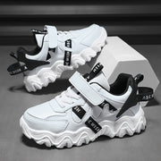 Boys' Letters Print Thick-Soled Sneakers with Hook Loop for Casual Sports Outdoor