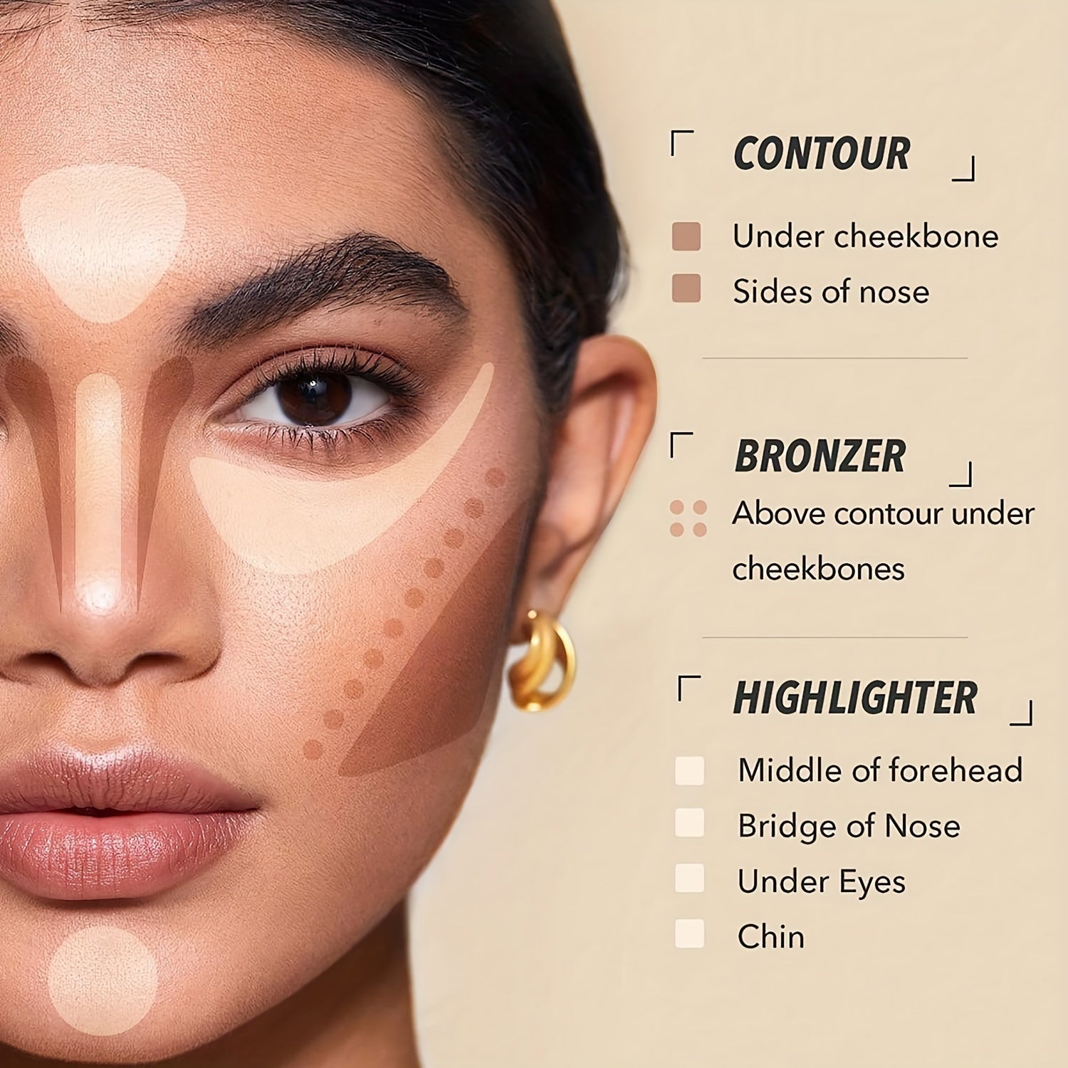 Barra de contorno doble para mujer, resaltador, corrector, a prueba de agua, maquillaje