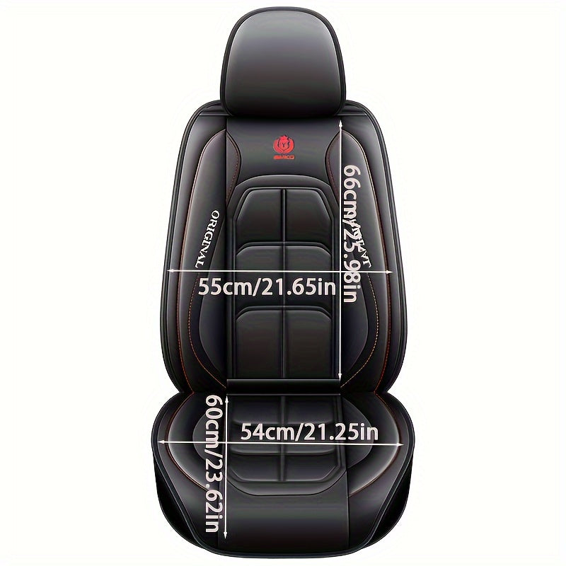 Blue and Black PU Leather Car Seat Cover All-Season Durable Easy Install