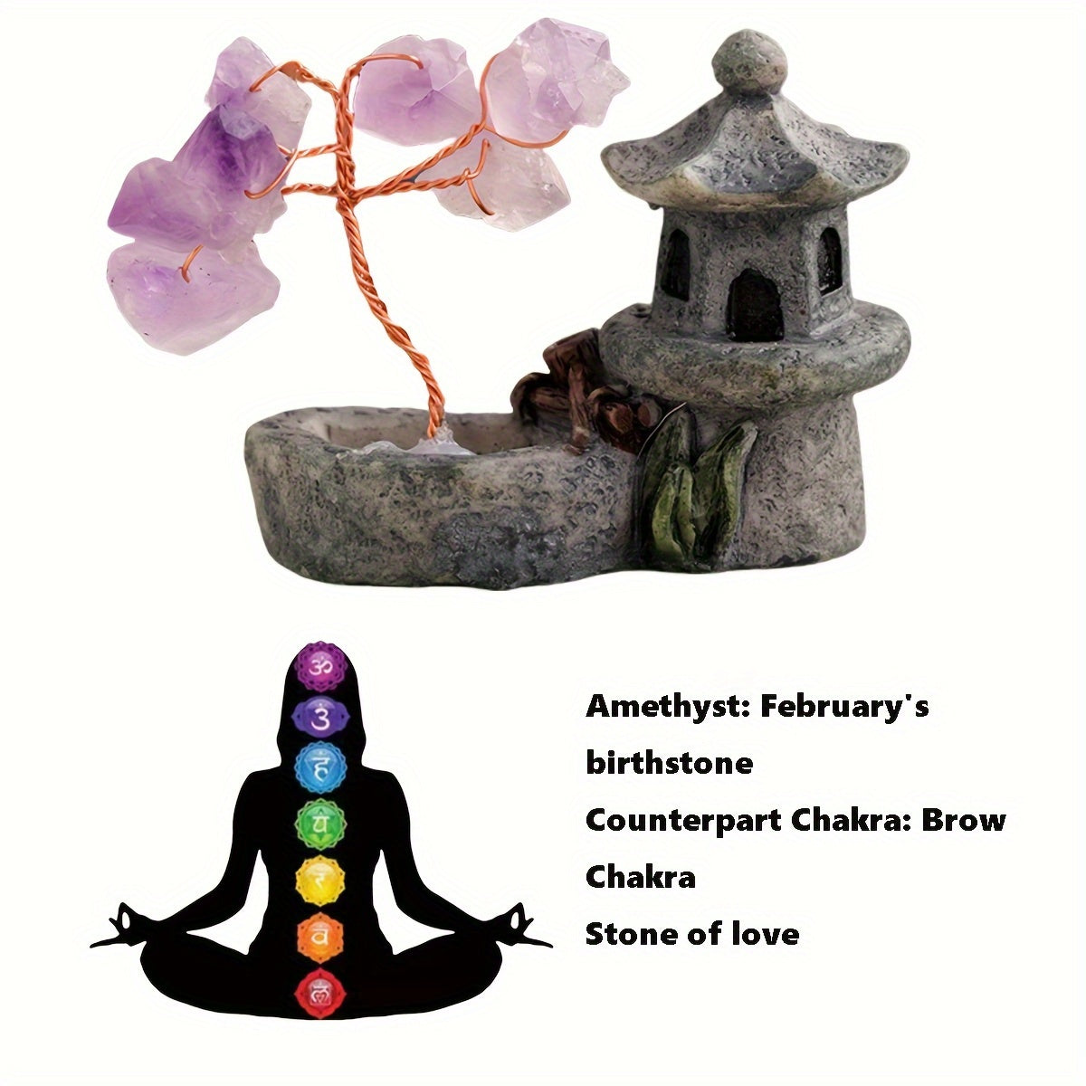 Tabiiy Amethyst Kvarts Energiya Daraxti Hayot Mini Dekoratsiyalari ichki va tashqi uy bezatish uchun