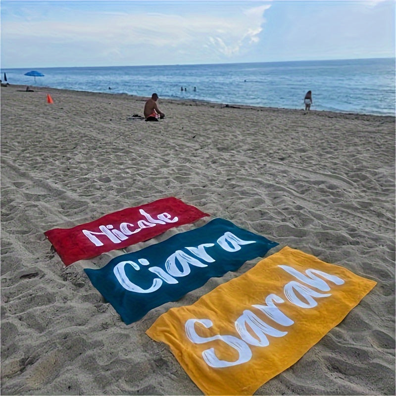 Personalized Beach Towel Custom Name Super Absorbent Quick-Drying for Beach Swimming Camping
